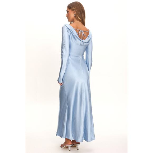 Selfie Leslie Dresses & Skirts - LARGE Selfie Leslie Loveland Cowl Back Midi Dress Ice NWT